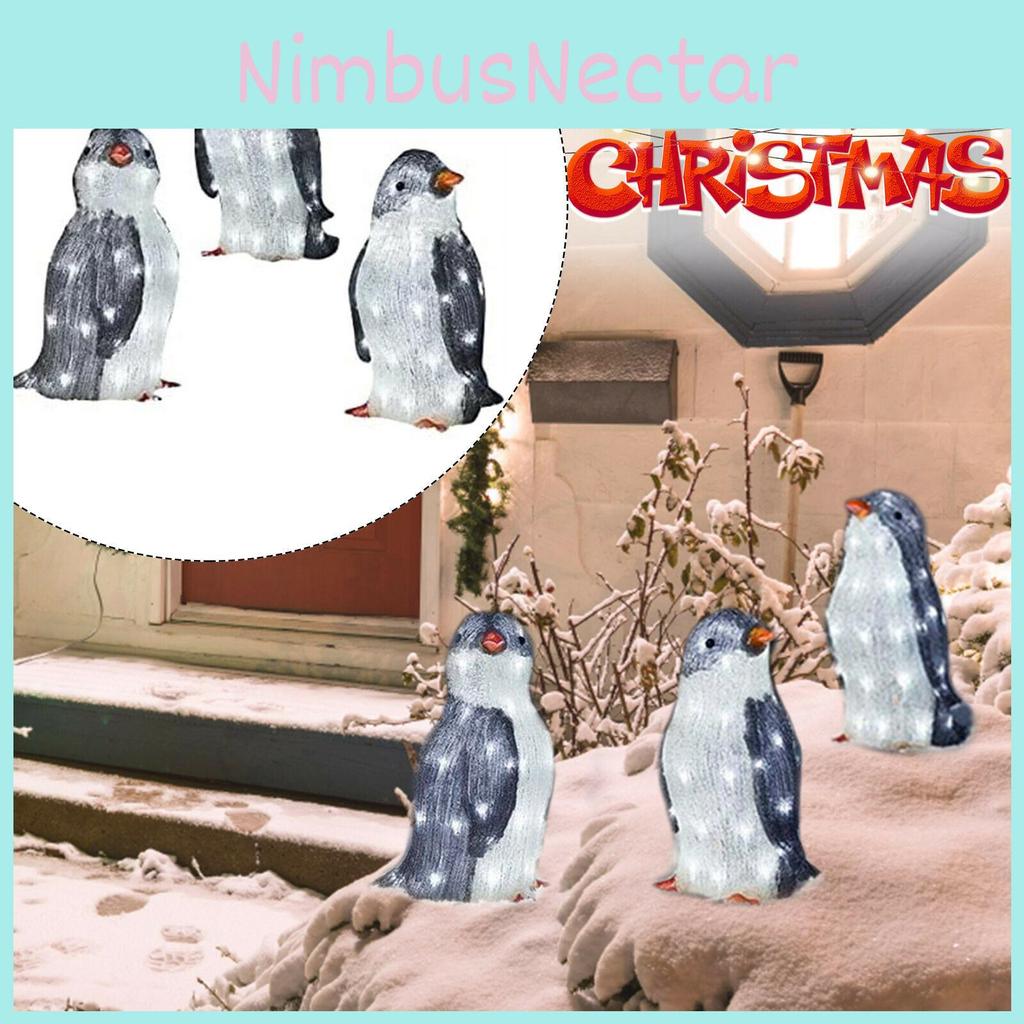 Adorable Christmas Penguin Led Light Garden Decoration With Acrylic Body