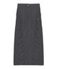 Nigaennikol Shirring Panel Long Skirt_Charcoal