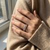 KNOBSPIN Emerald Cut Moissanite Eternity Ring   CopperWedding Band D VVS Lab Grow Created Moissanite Rings for Women