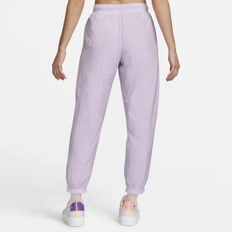 Nike Solid Color Large Logo Elastic Waist Cuffed Sports Pants Women bottoms Purple DM6184-530