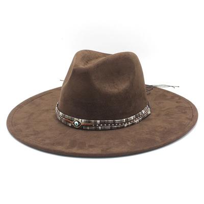 Cowboy Hat Suede Top Hat Western Knight Hat Felt Hat Jazz Hat Men'S Winter Hat