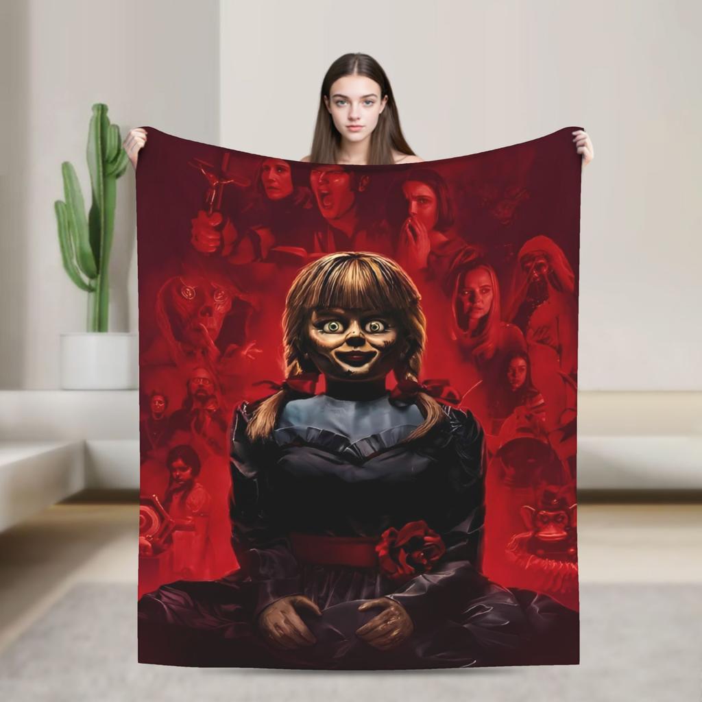 The Conjuring Annabelle Rossa Coperta in Flanella Calda Morbida Coperta Plaid per Divano Sedia Viaggio Ufficio Copriletto Copridivano Letto
