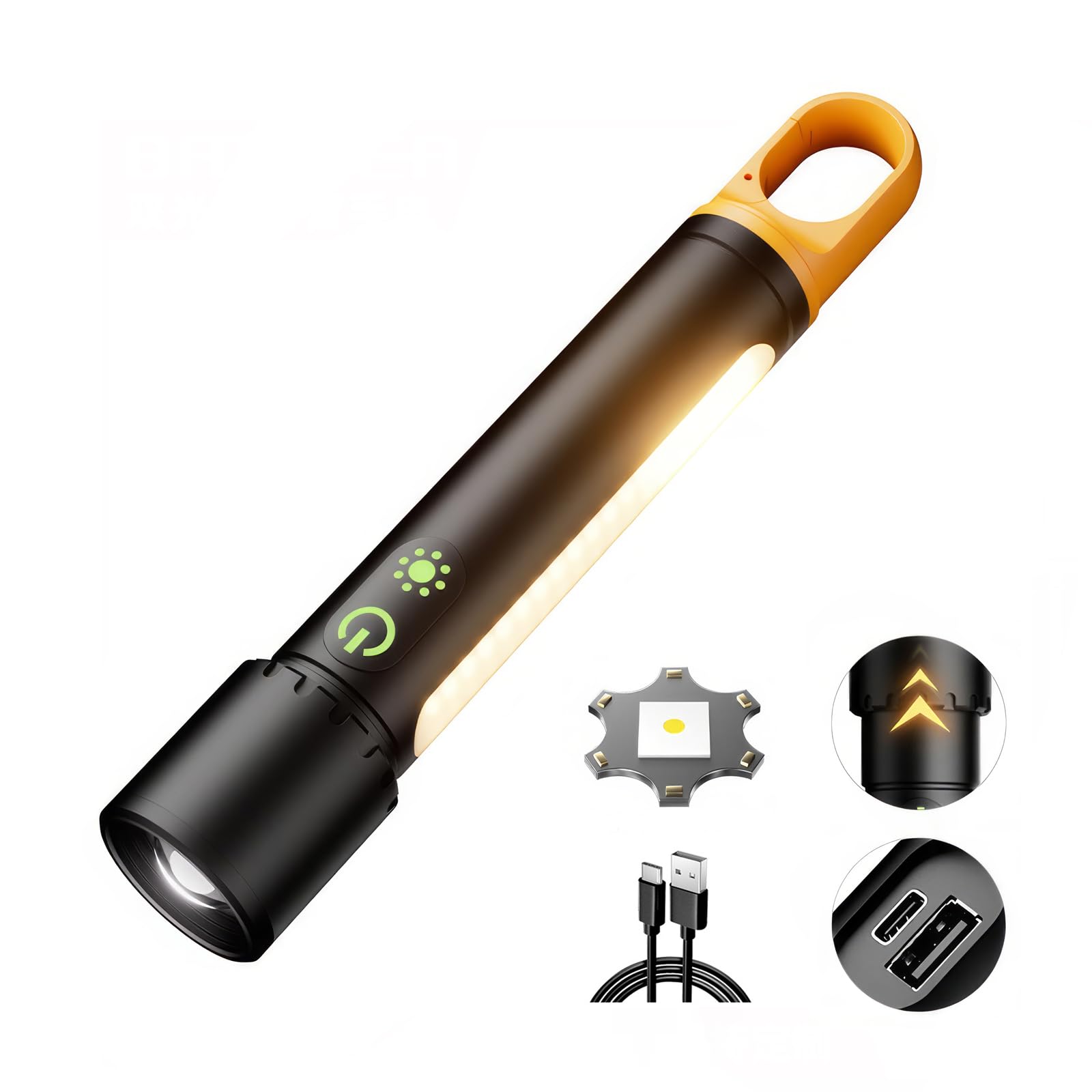 

ShyangLiang LED High Dual Light Double Long Battery USB Work Portable Light for Emergency Night Outdoor Earthquake Power Outage Preparedness