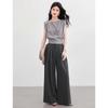 Women's Elegant Striped Wide-Leg Pants Set