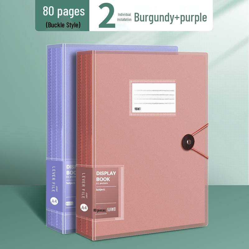Transparent A4 Document Binder with Multi-Layer Insert Pages for Loose-Leaf Organization
