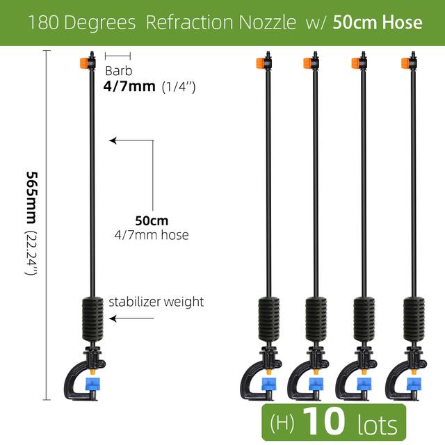 

Насадка для преломления тумана на 180 градусов, насадки типа G с кольями, соединители, оросительный спрей, полив микросада, патио