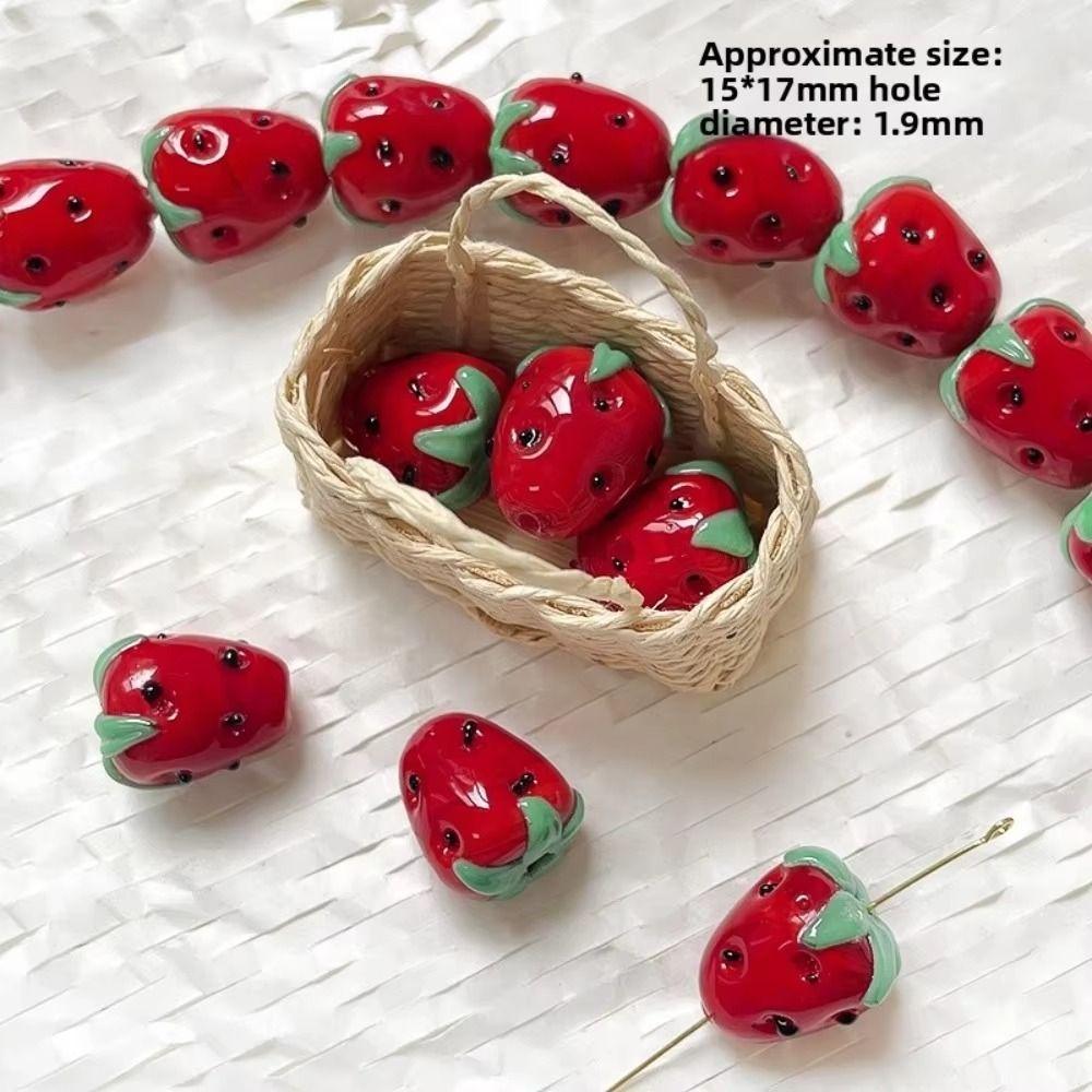 New Creative Shape Glass Beads Glass Material Handmade DIY Jewelry Creative Interest Design Watermelon Beads