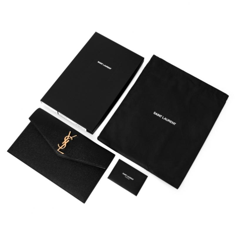 Saint Laurent Cassandra Monogram Uptown Gold Envelope Clutch Bag 565739 1gf0j