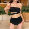 Korean Dongdaemun Retro Minimalist High-Waisted Slimming Women's Swimsuit