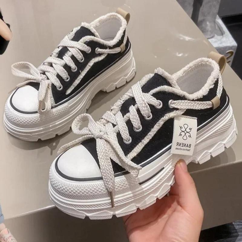 Mode Neue Dicksohlige Retro Off-White Schuhe Koreanischer Trend Lässige Damenschuhe Outdoor Street Party Weiße Sneaker Damen Zapatos De Mujer