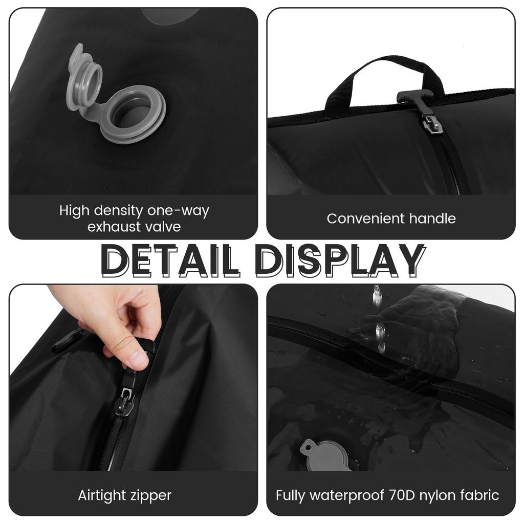 16L One Way Valve Vacuum Compression Bag Waterproof Airtight Zipper Closure Travel Vacuum Bag With Visible Window for Frequent