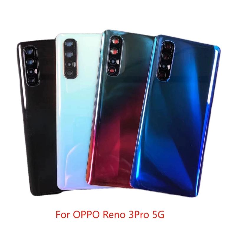 Rear Housing For OPPO Reno 3 Pro 5G PCRM00 CPH2009 Glass Battery Cover Repair Replace Back Phone Rear Case With Camera Lens