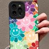 Colorful Smiling Face Flower Eye iPhone Case for Models 12-16 Pro Max & 11