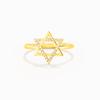 Jüdischer Davidstern Ring für Damen   KupferZirkonia Fingerring Schutz Amulett Schmuck Weihnachtsgeschenke