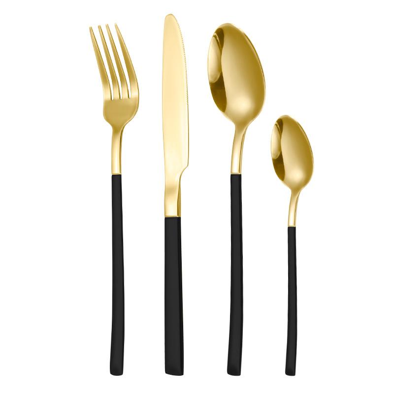 Rainbow Tableware Stainless Steel Flatware Cutlery Set Dinner Fork Knife Coffee Spoon Kitchen Dinnerware Silverware Set