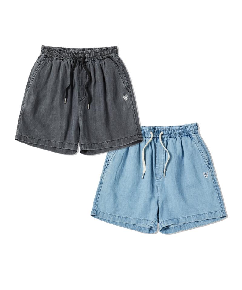 Life Work Women'S Linen Blend Denim Elastic Waist Shorts