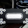 1 pz Scatola di carta di cristallo per auto con scatola di fazzoletti di cristallo di crisantemo Accessori per la decorazione degli interni per tipo di visiera parasole