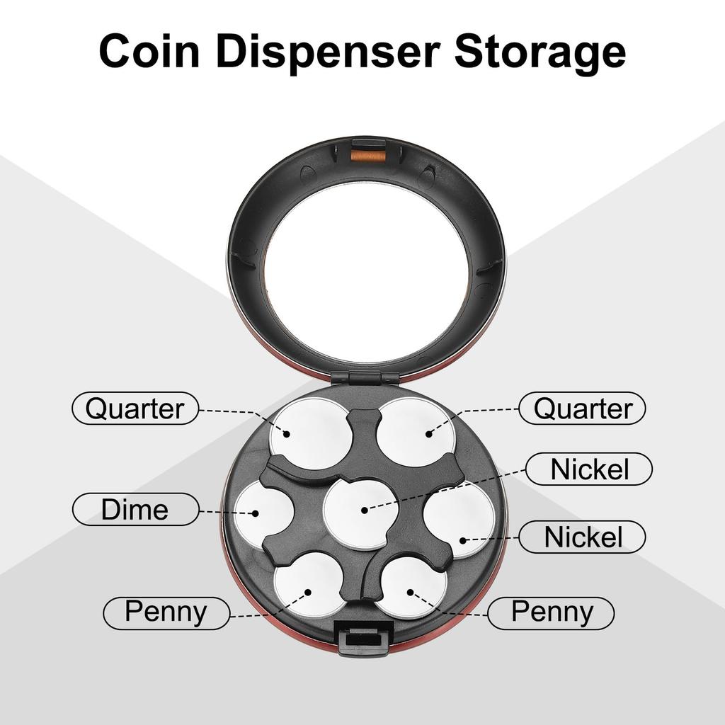 PATIKIL Coin Dispenser Portable Coin Organizer Compact Aluminum Pocket Coin Case Car Wallet Pocket Quarter Dime Nickel Storage Green