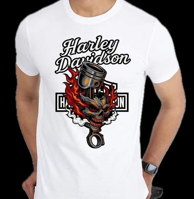 Harley-Davidson Inspiriertes Grafisches Unisex-T-Shirt Adler Schädel Grafik-T-Shirt S-3XL 32