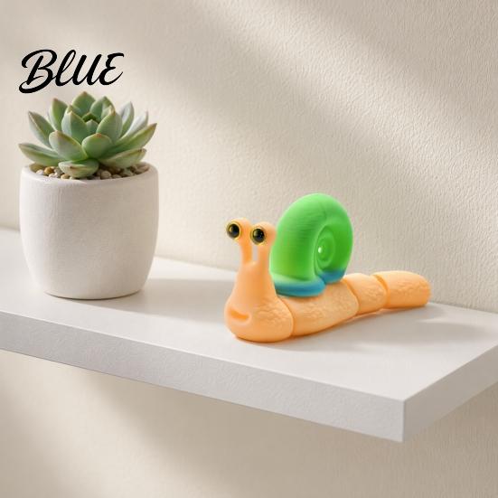 3D Printed Rainbow Interactive Spiral Articulated Movable Toy Snail Figurines Joints Animal Shell Decor Fidgety Toy for Home Office