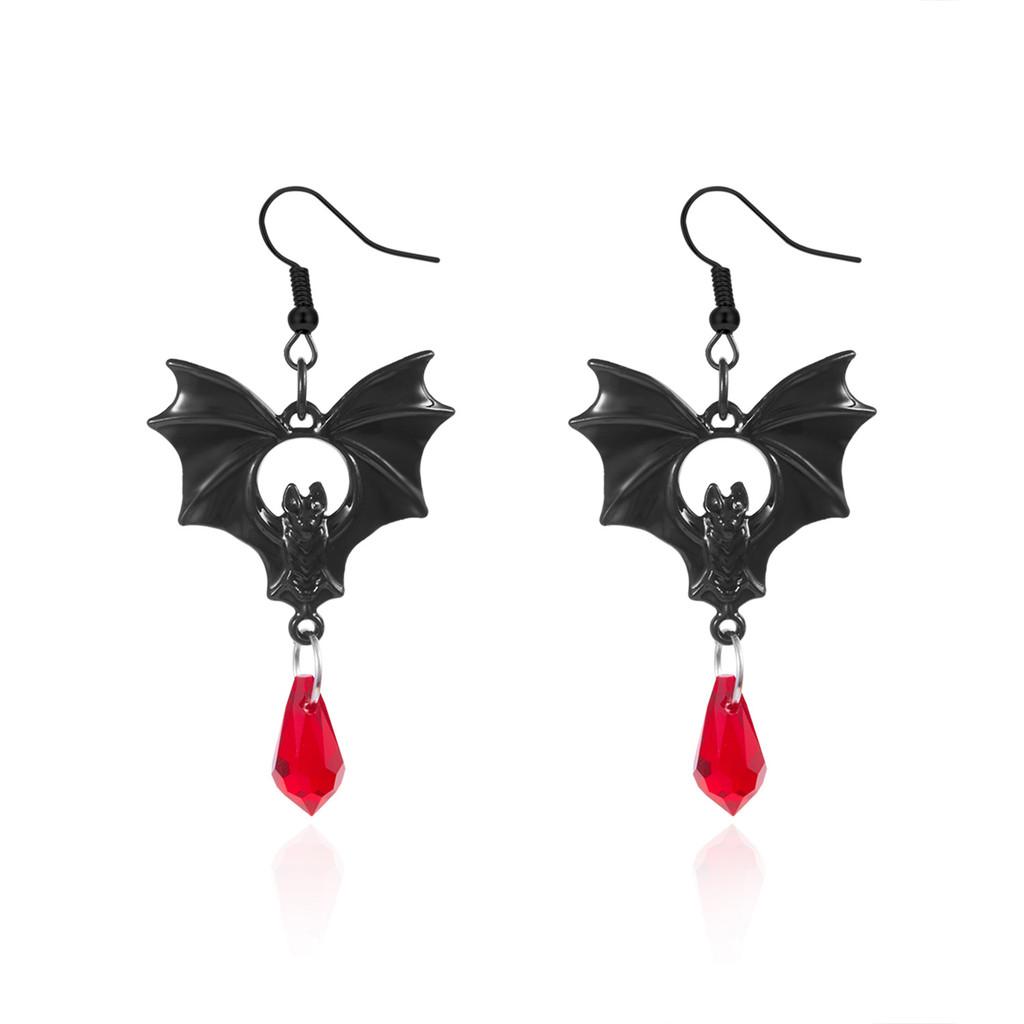 Vintage Halloween Fledermaus Ohrhänger für Damen mit galvanisch beschichtetem Legierungsschmuck