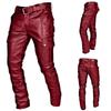 Herfst en winter heren effen kleur retro PU leren broek casual cargo broek