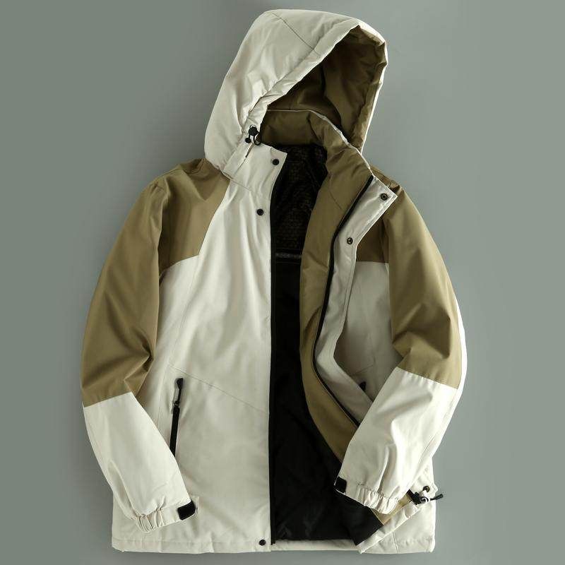 Island Cattle Goods ~ Graphite Quickly Lock Temperature Thickened Men's Detachable Hat Winter Warm Men's Cotton-Padded Coat Outerwear Tide