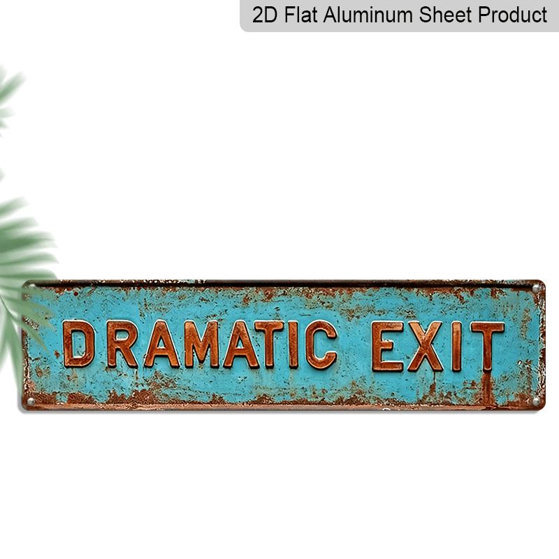 

2D Flat, 1pc Vintage Dramatic Exit Metal Sign - Novelty Street Sign for Home Decor, Wall Art, Restaurants, Bars, Cafes, Garages, and Farmhouse Decor 40cm x 10cm