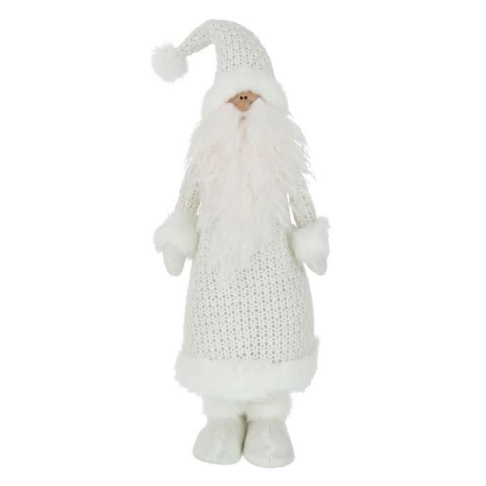 Statue Déco Père Noël 51cm Blanc