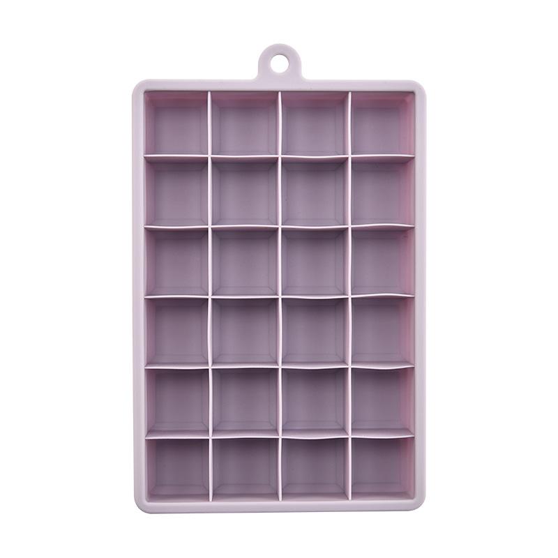 24-Grid Silicone Ice Cube Tray with Lid, Food Grade BPA-Free Easy Release Ice Mold for Home Bar, Kitchen, Cocktails, Whiskey