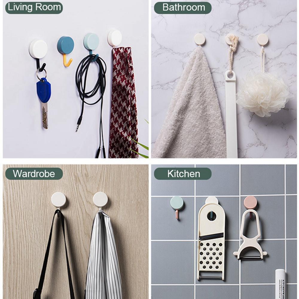 Self Adhesive Wall Hook Strong Without Drilling Coat Bag Bathroom Door Kitchen Towel Hanger Hooks Home Storage Accessoriess
