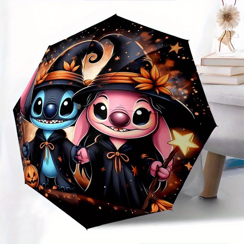 Halloween Witches Themed Automatic Opening and Closing Folding Umbrella, 8-rib Windproof, Compact Travel Design, Suitable for All Occasion |