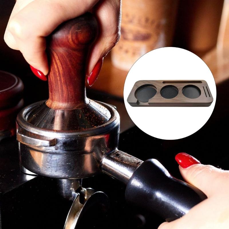 Natural Wood 51mm Coffee Tamper Organizers Feature Sturdy Base Coffee Tamper Storage Holders for Secure Placement