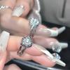 2-Piece Set Of Pearl Niche Design Sense Cold Wind French Irregular Texture Personalized Retro Open Ring Women