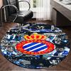 1PC Football Espanyol Design Round Rug for Livingroom,Bedroom, Palyroom, Chair Rug, Area rug, Circle Carpet, Large Size Fan Christmas gift