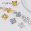 2/4pcs 18K Gold Plated Zircon Flower Beads For Creating Jewelry Making,Metal Separator Beads,DIY Bracelets Necklaces Accessories