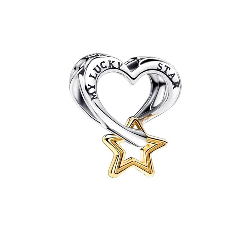 New Lucky Star Shape Heart Charm Bead Charms Compatible With Authentic copper Snake Bracelets Necklaces Bead Charms Ideal For Diy Jewellery Women Gi