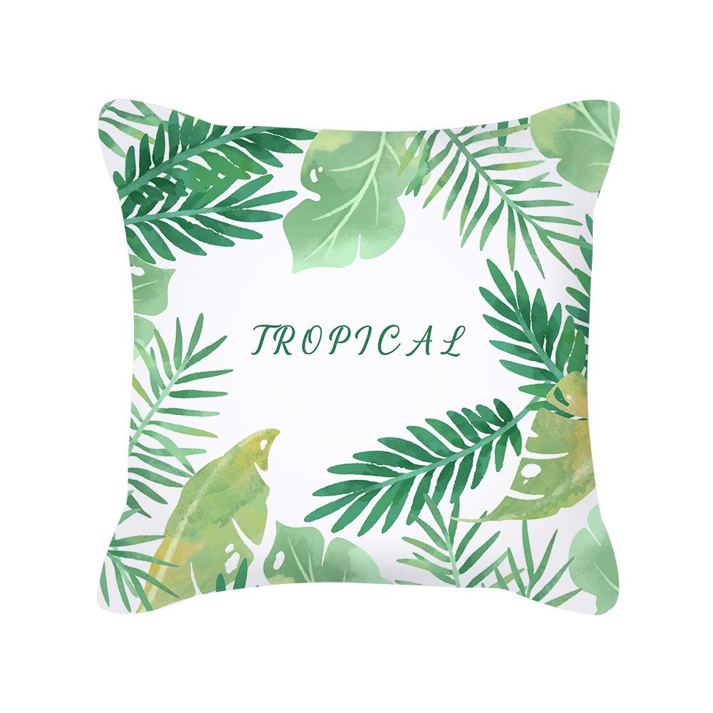 New Home Green Plant Tropical Pillow Cover Without Core Cushion Cover Waist Pillow Cover Cushion Cover Furniture Supplies