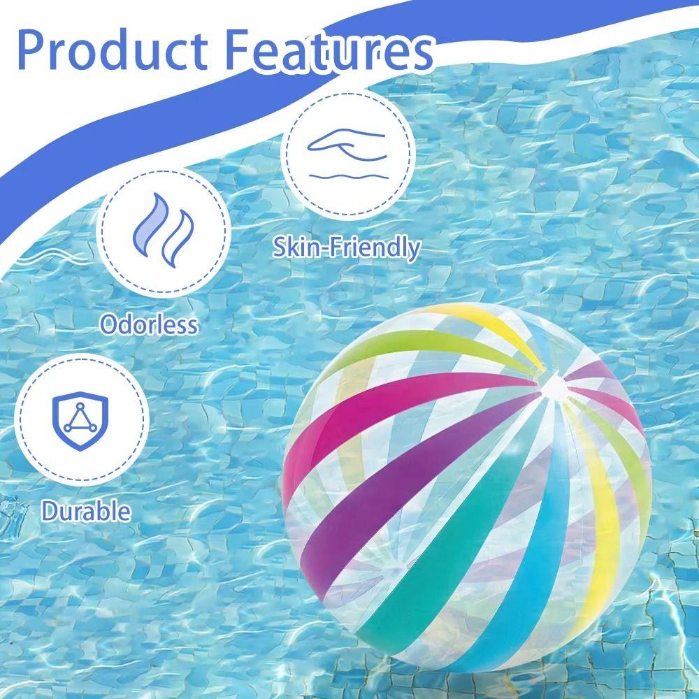 Transparent Stripe PVC Pool Toy Outdoor Beach Inflatable Toys Inflatable Beach Balls  Water Toy