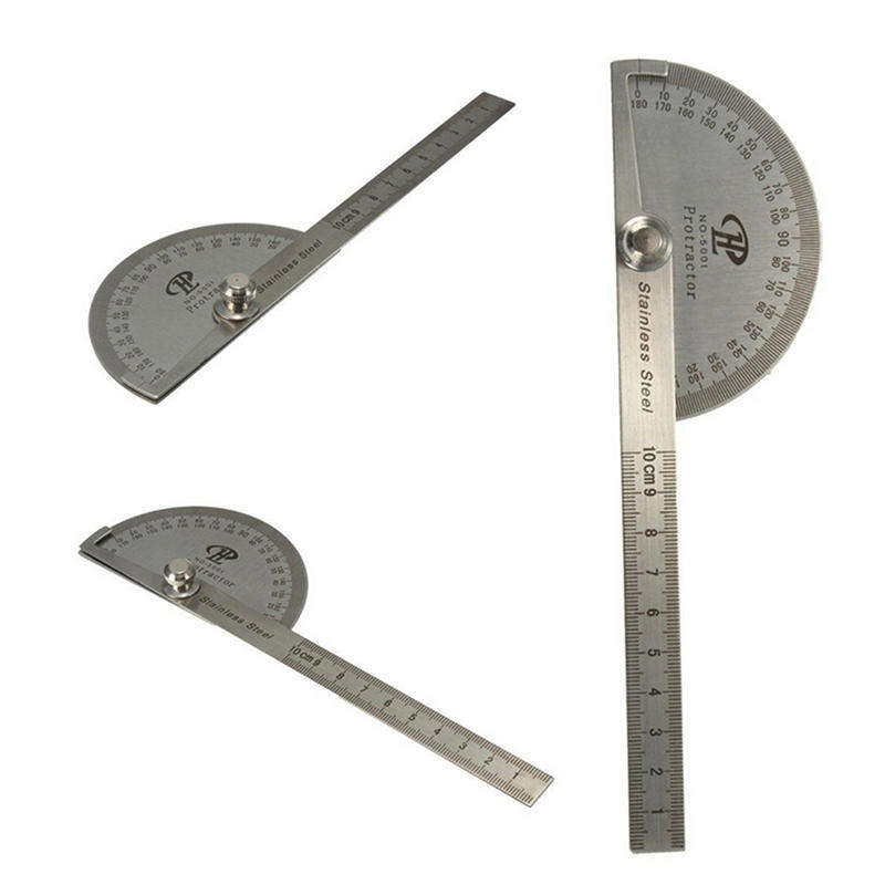 100Mm Stainless 0-180 Degree Steel Protractor Angle Finder Arm Rule Measure Tool