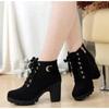 High Heeled Women Boots Cross Straps Short Boots Comfortable Waterproof Boots Warm Plus Size 42 Botas