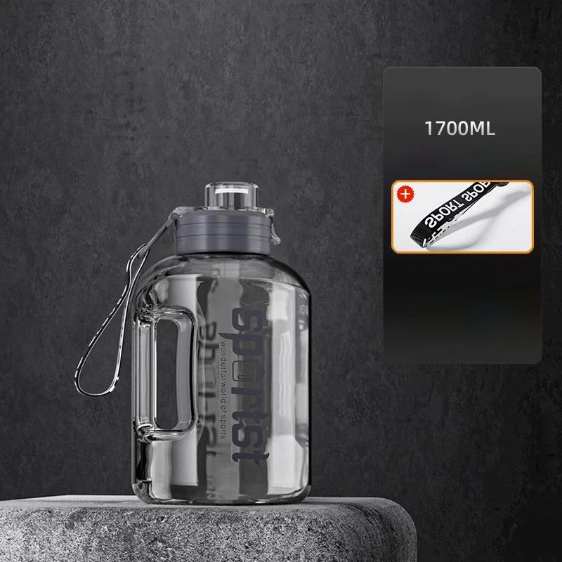 

MULAN 1700 мл Бытовая прозрачная пластиковая трубочка чашка черный спортивный чайник с ручкой бутылка для воды кухонные принадлежности для бара 1L