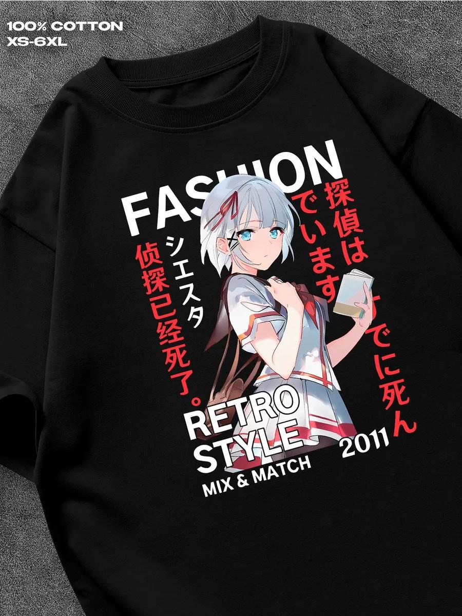 Детектив уже мертв черная футболка Мужская футболка Женские футболки с принтом букв Футболка с короткими рукавами Повседневная уличная футболка Топ S