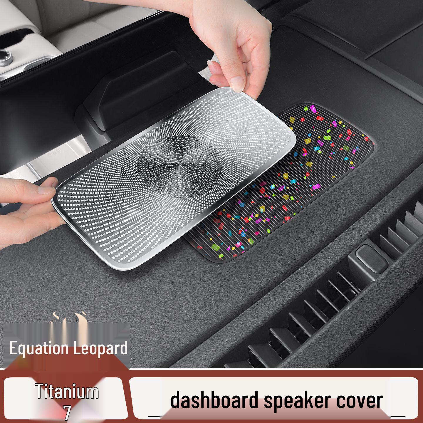 

Leopard Titanium 7 Dashboard Horn Cover Stainless Steel Interior Accessory Silver Peptide