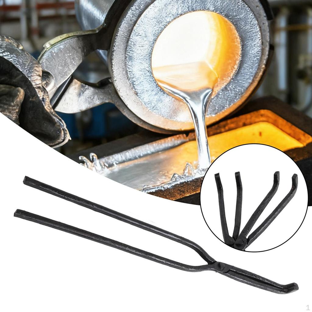 Crucible with Ergonomic Handle And Pliers - Essential Tool for Metal Casting Practical