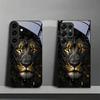 Lion With Golden Black Phone Case For Samsung Galaxy S26 Ultra S25 Edge S24 FE S23 Plus S22 S21 S20 S22 25 24 Glass Back Cover