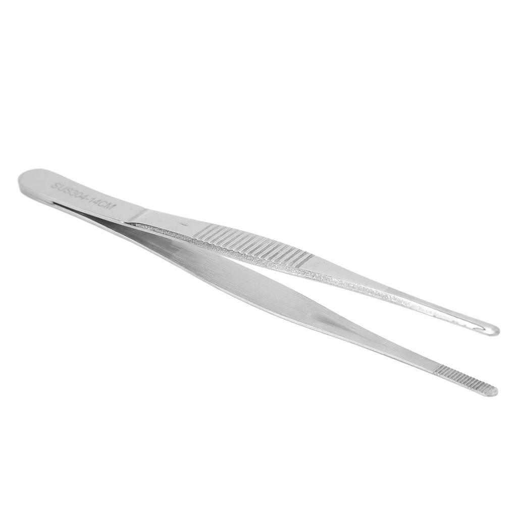 Dressing Forceps Serrated Straight Tip Slip Resistant Stainless Steel Surgical Tweezers 5.5in
