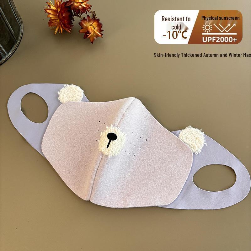 

Детская теплая и дышащая зимняя маска - на подкладке из вельвета, ветро- и холодостойкая (025)