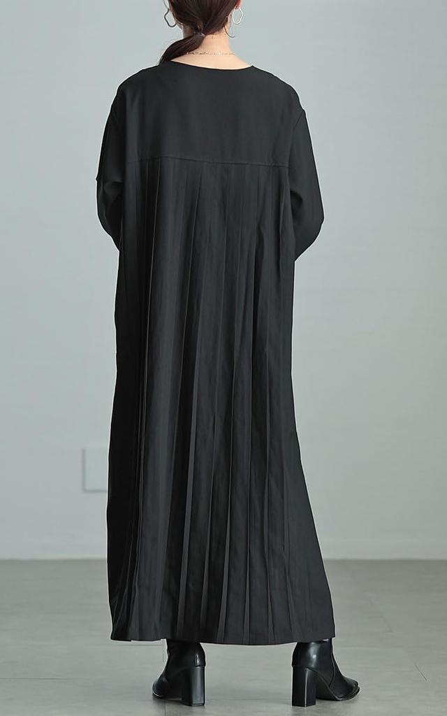 Guld Japan Plus Size Lång Nyckelhål Perfekt för Höst och Storlek Damklänning, Ärm, Veckad, Hals, Utsvängd, A-linje, Stretch, Vår, 4L, Svart,