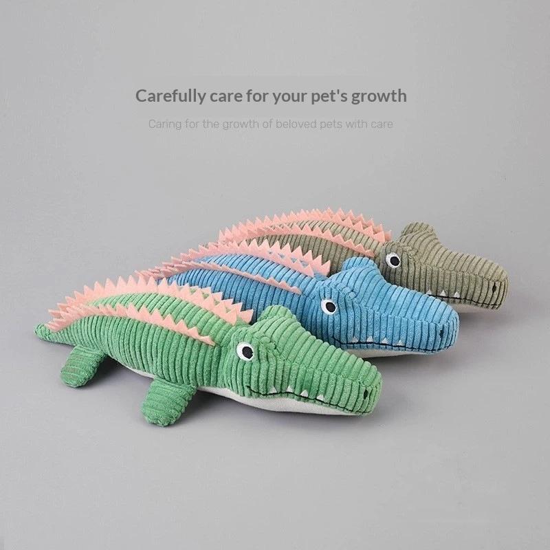Realistic Crocodile Plush Pet Toys Squeaky Chew Toy For Puppies Boredom Grinding Teeth Interactive Dog Supplies